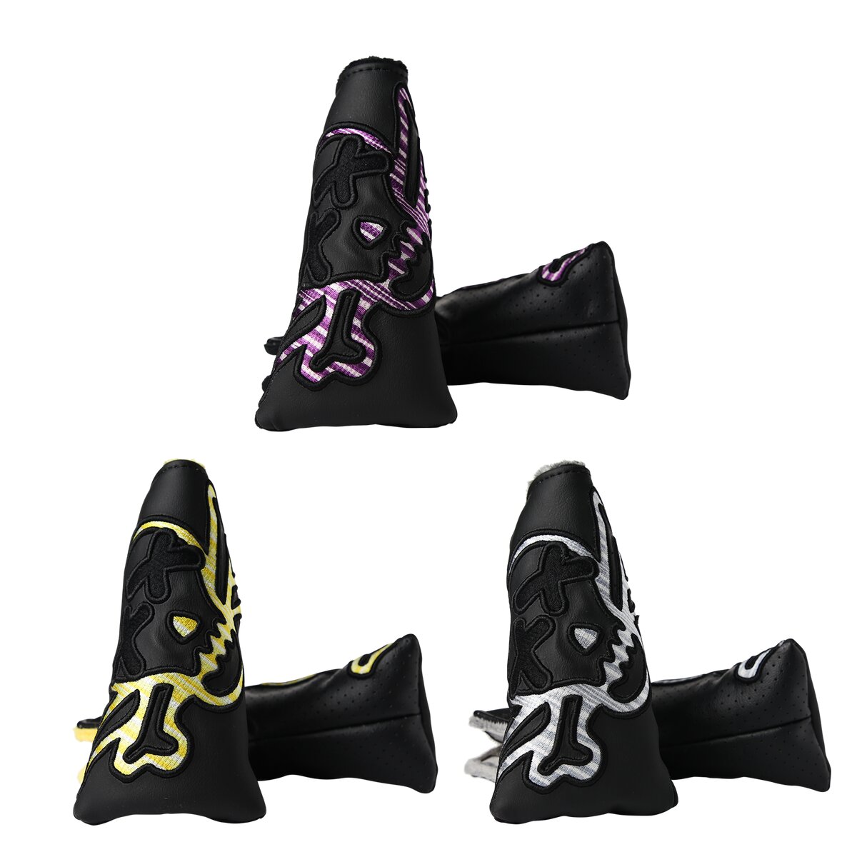 Bettinardi Social Black Perf/Heather Stitch Poison Skull and Bones Set