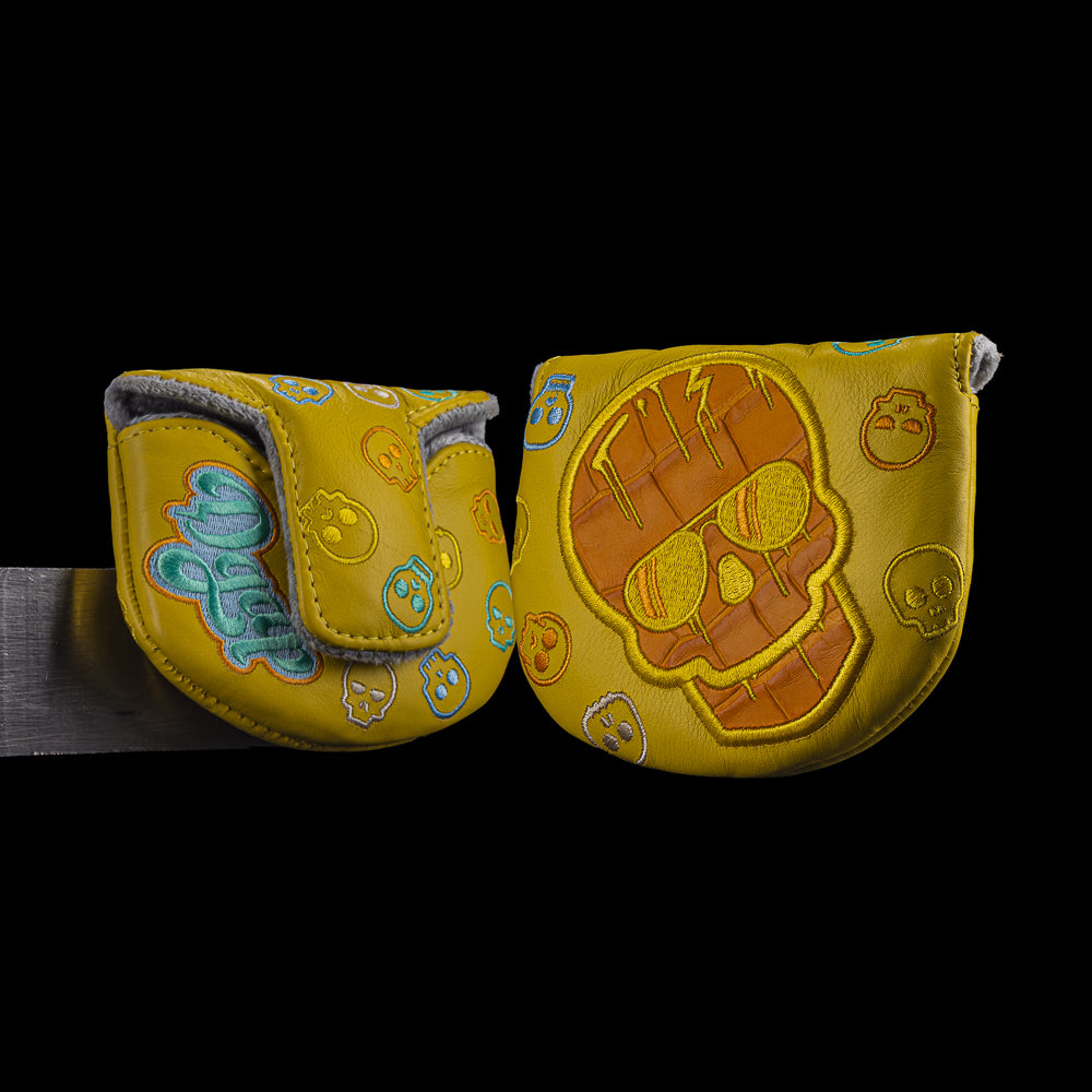 Real Deal Skull — Orange Skull, Yellow Base