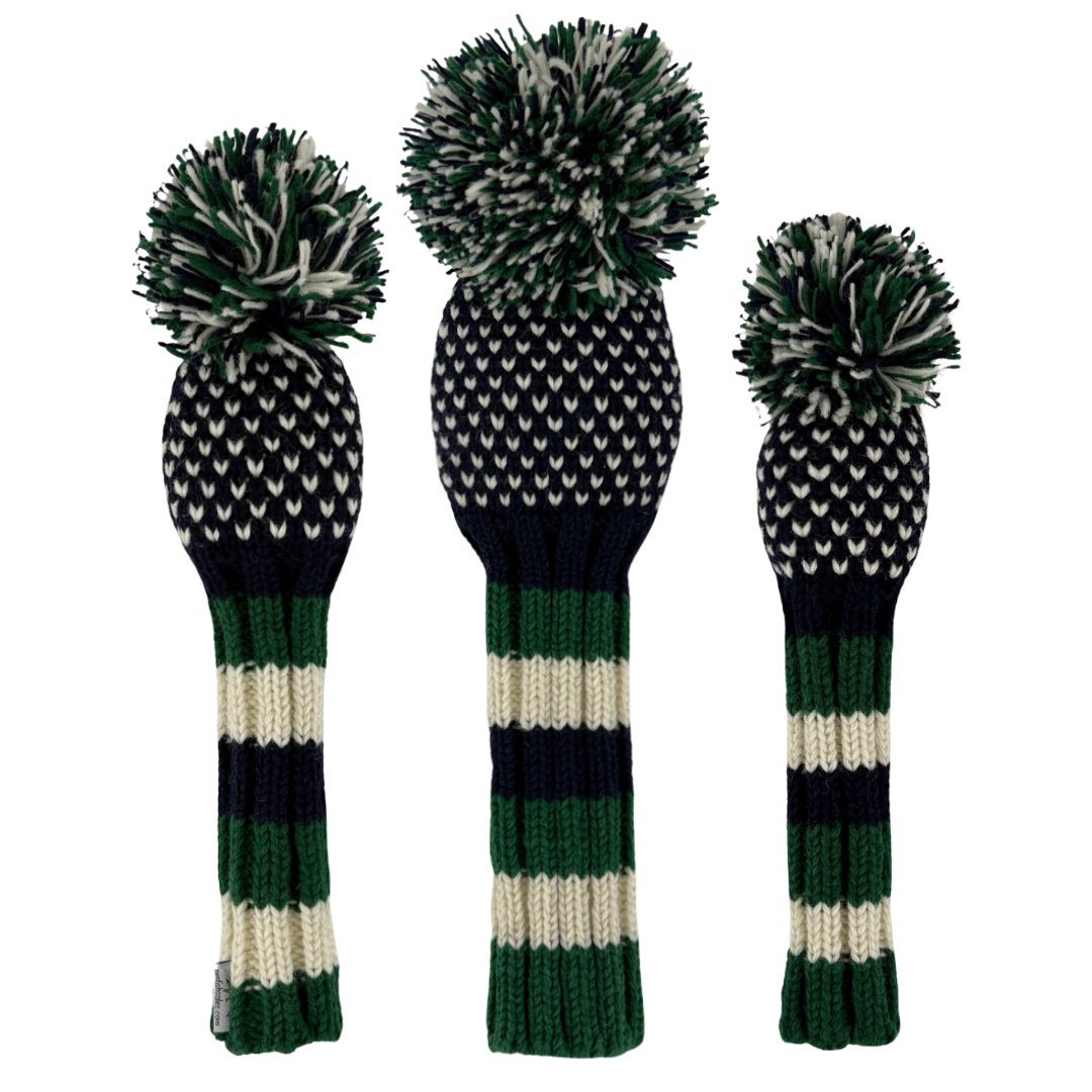 Navy, Green and White Chevron