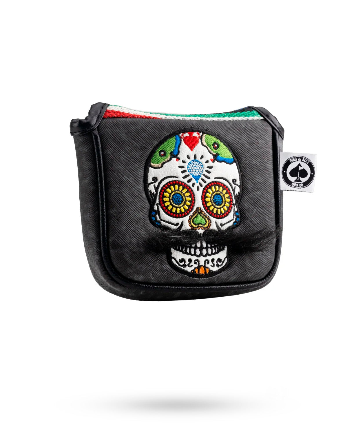 Pins and Aces Mustache Sugar Skull — Gray Camo