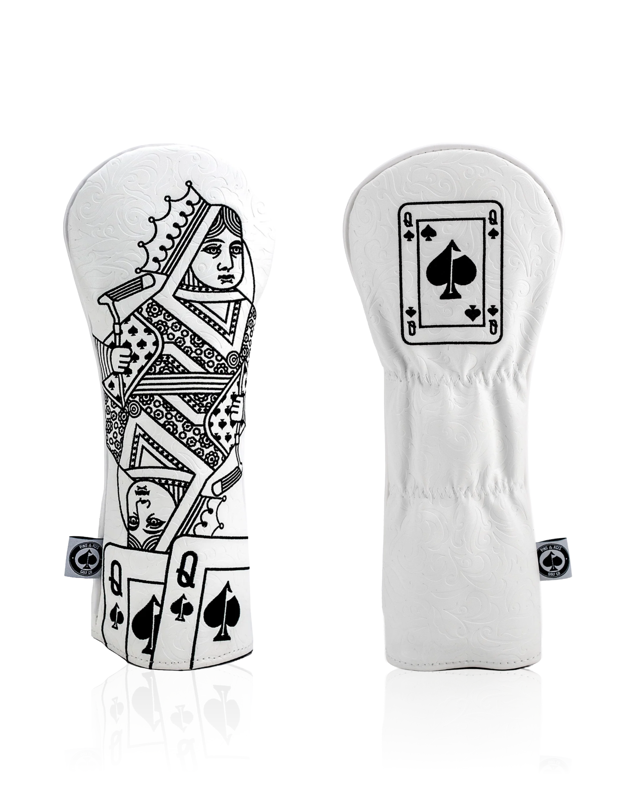 Pins and Aces Queen of Spades — White Out