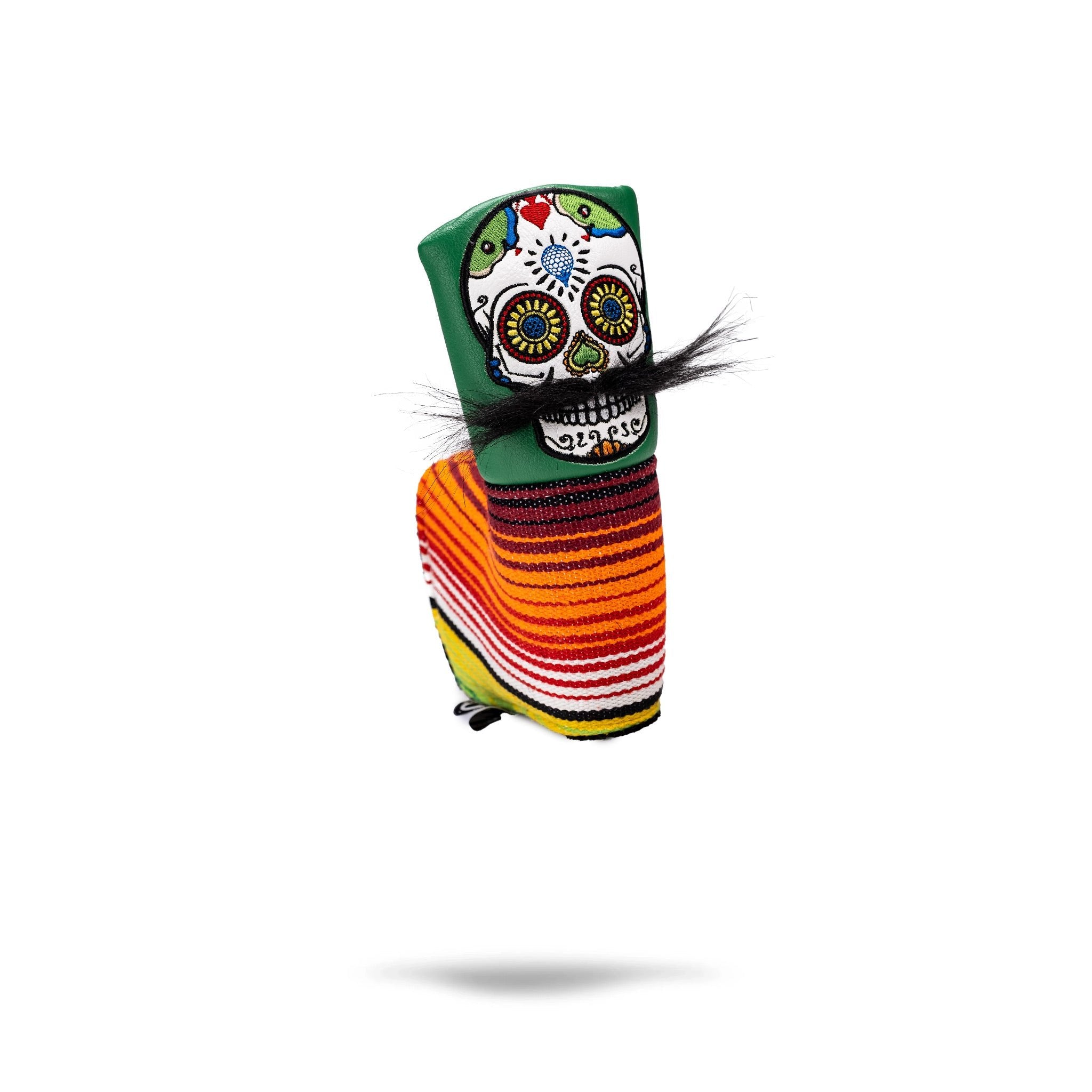 Pins and Aces Mustache Sugar Skull — Green
