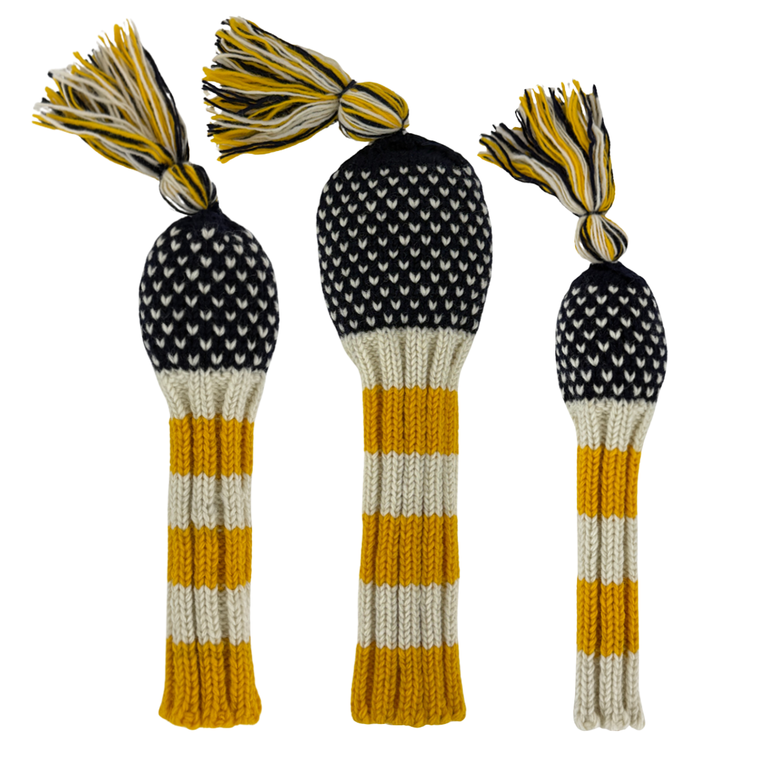Navy, Yellow and White Chevron