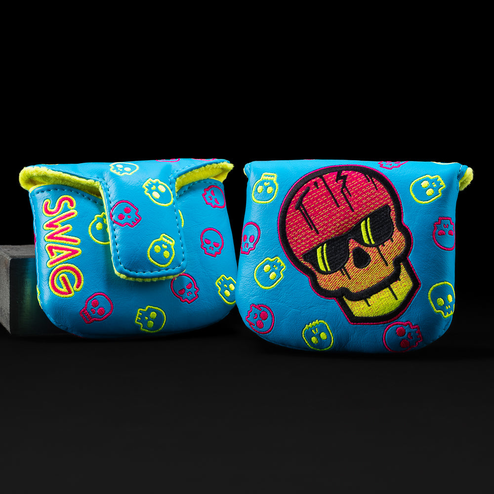 Neon Blue Dripping Skull — 