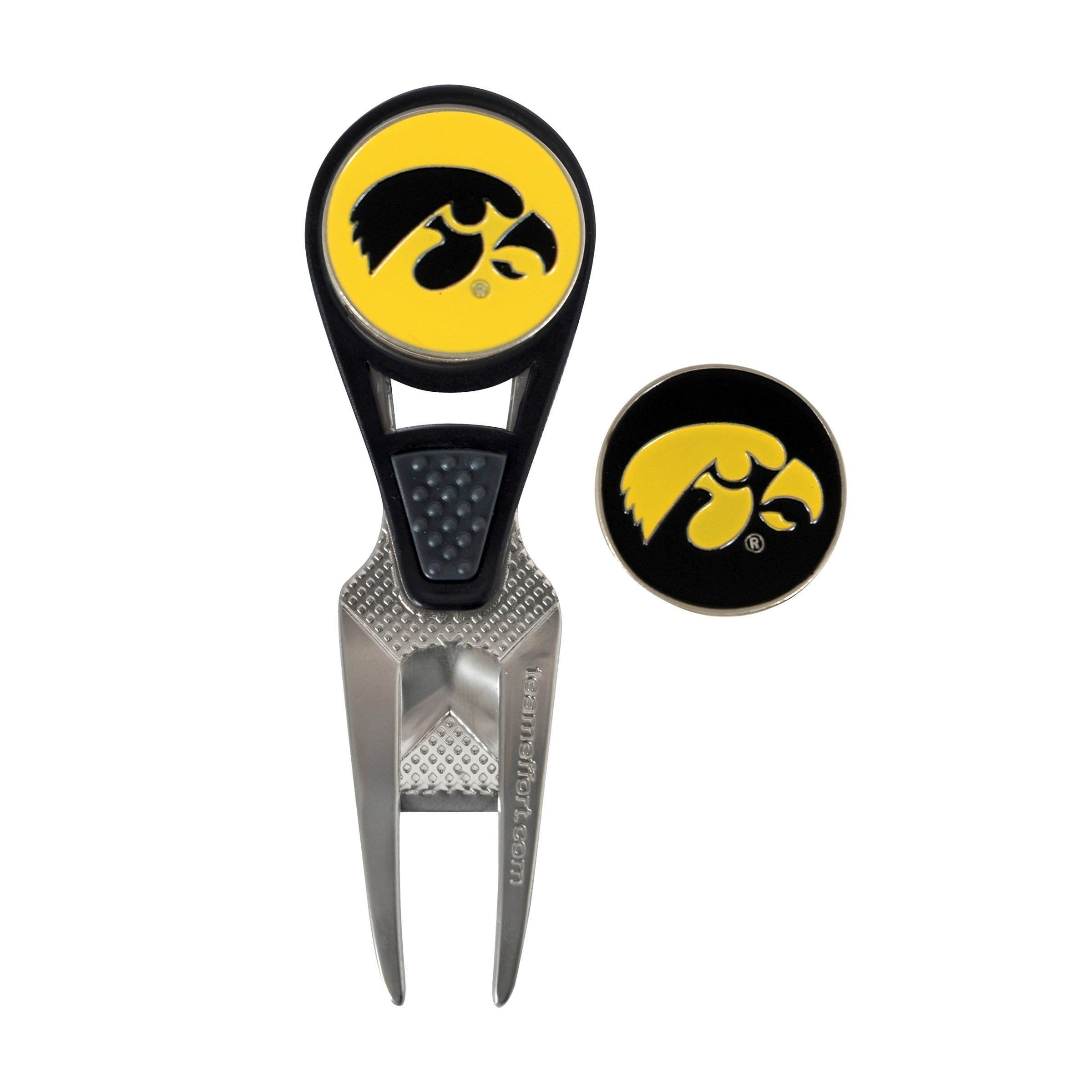 Team Effort Iowa Hawkeyes CVX Ball Mark Repair Tool & 2 Ball Markers
