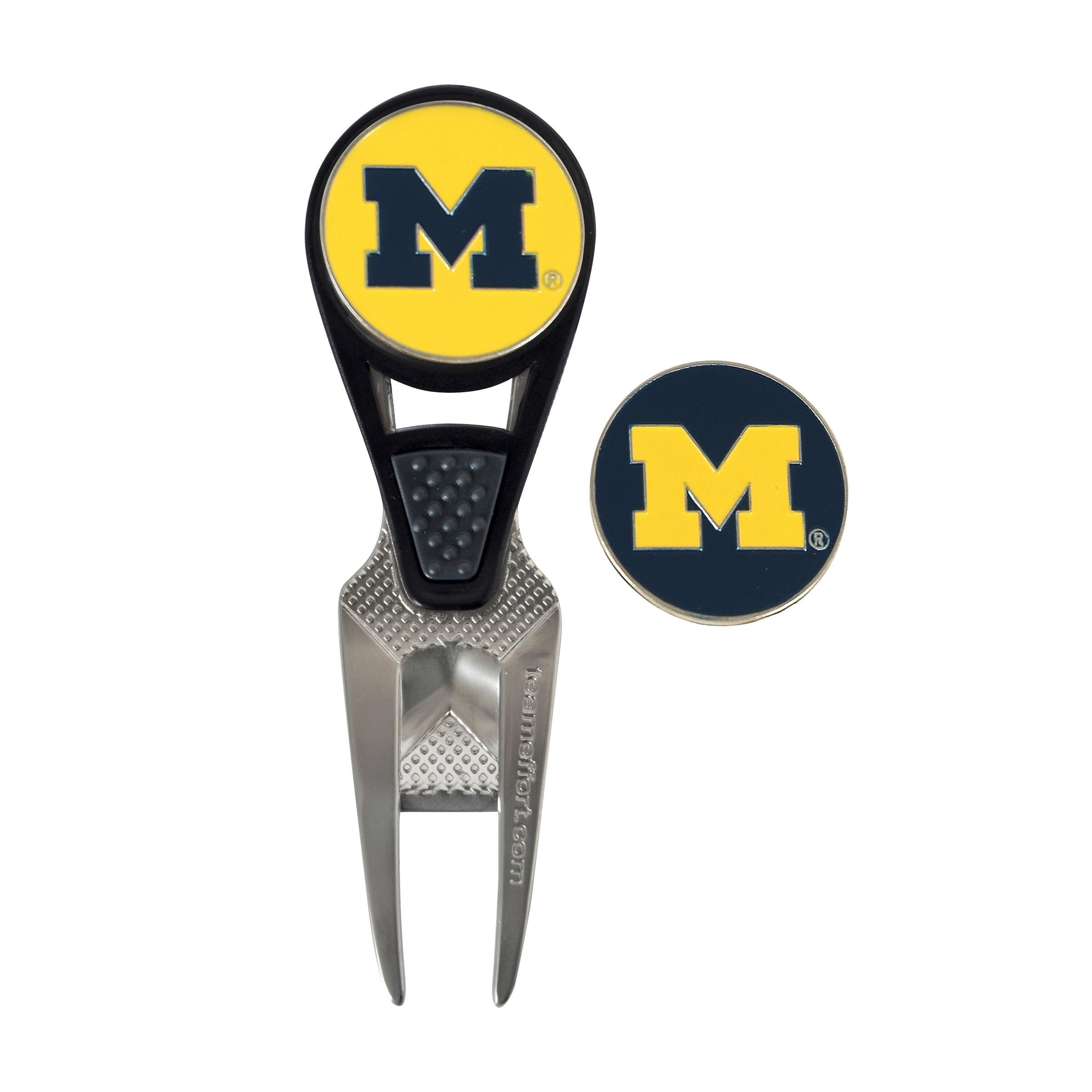 Team Effort Michigan Wolverines CVX Ball Mark Repair Tool & 2 Ball Markers