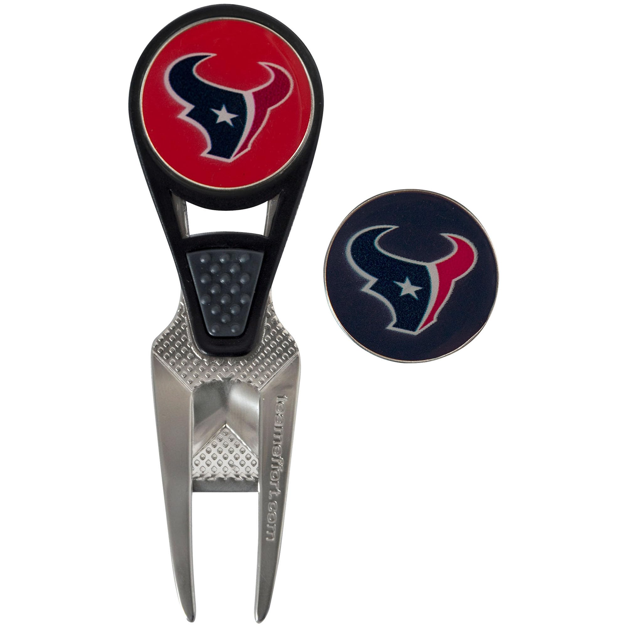 Team Effort Houston Texans CVX Ball Mark Repair Tool & 2 Ball Markers