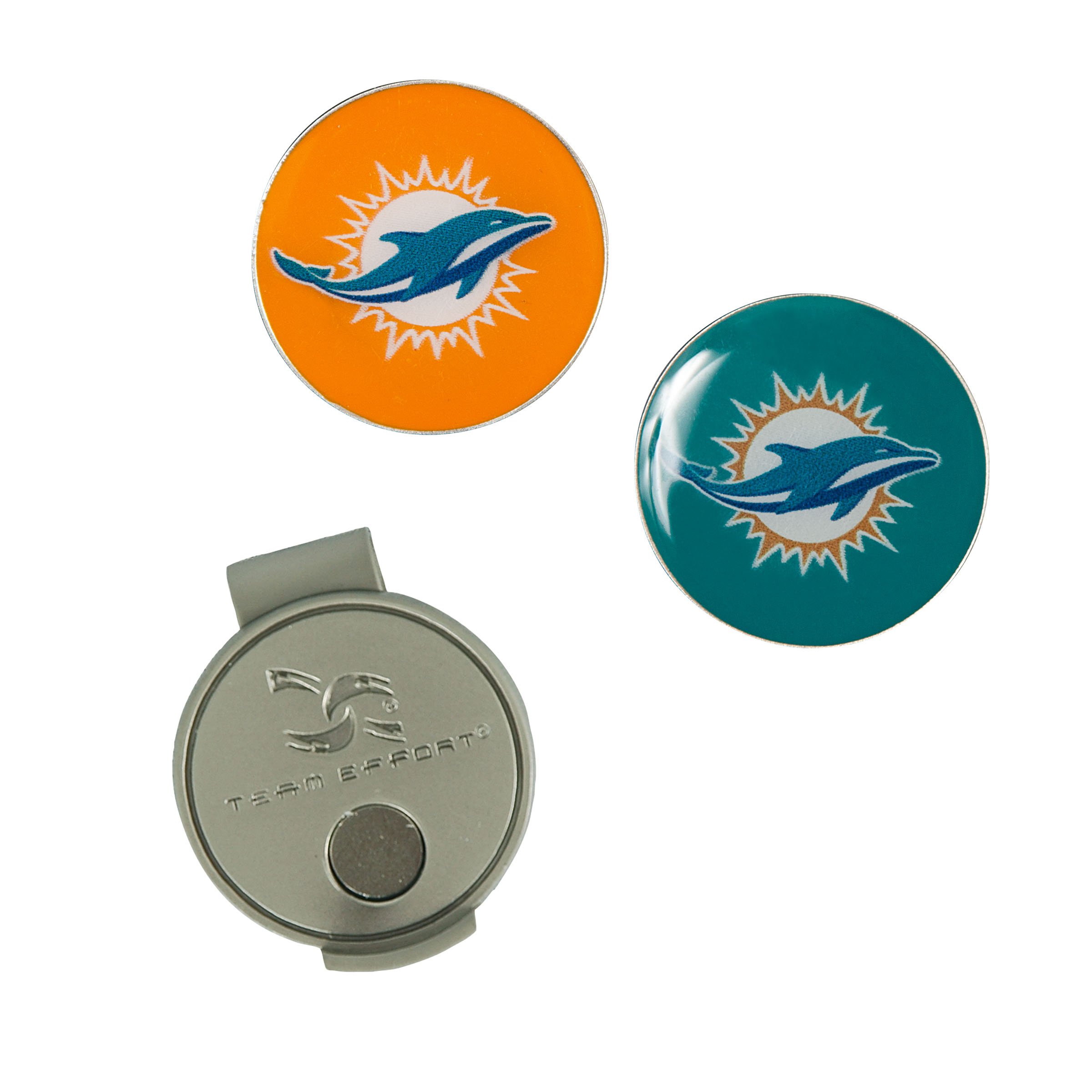 Team Effort Miami Dolphins Hat Clip & 2 Ball Markers