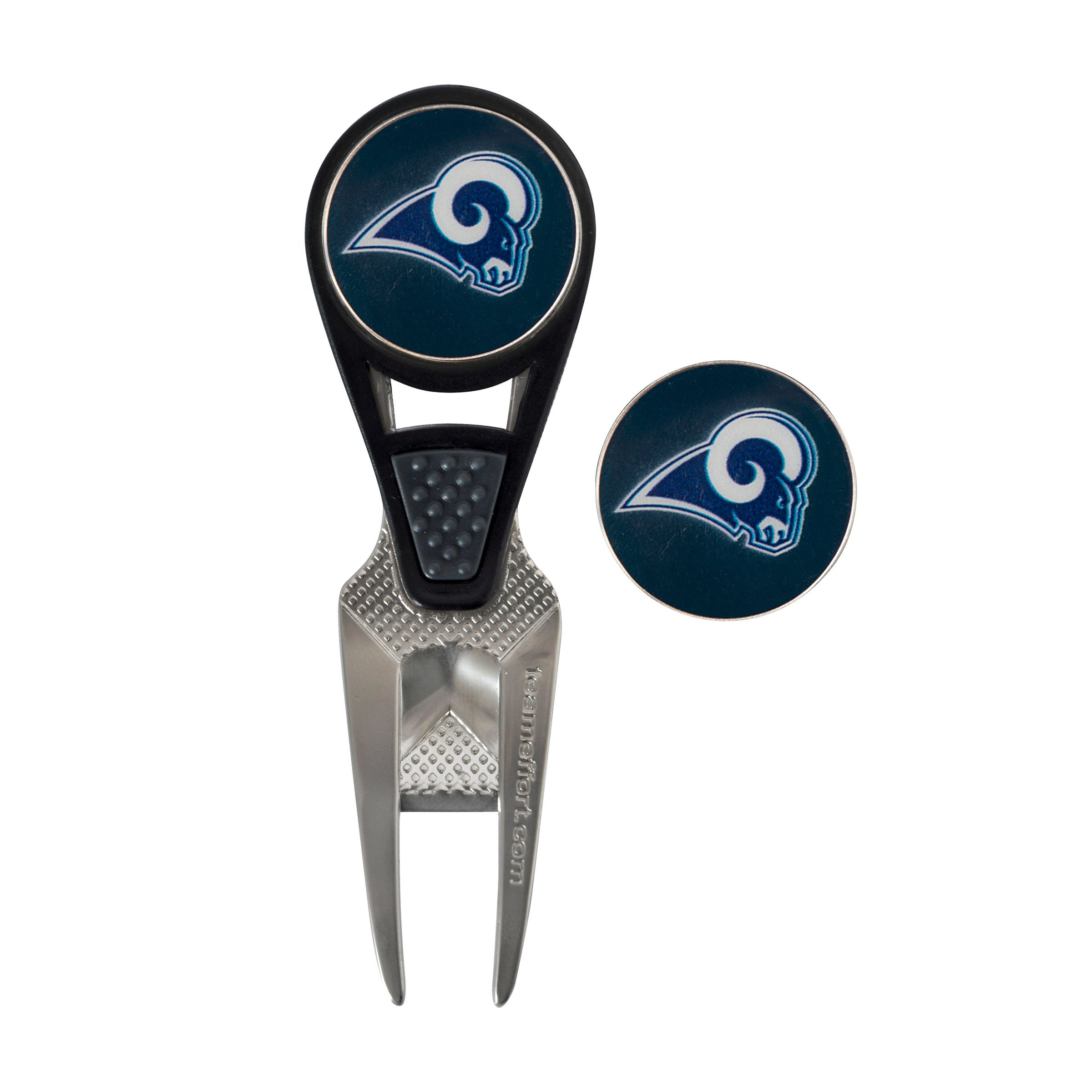 Team Effort Los Angeles Rams CVX Ball Mark Repair Tool & 2 Ball Markers