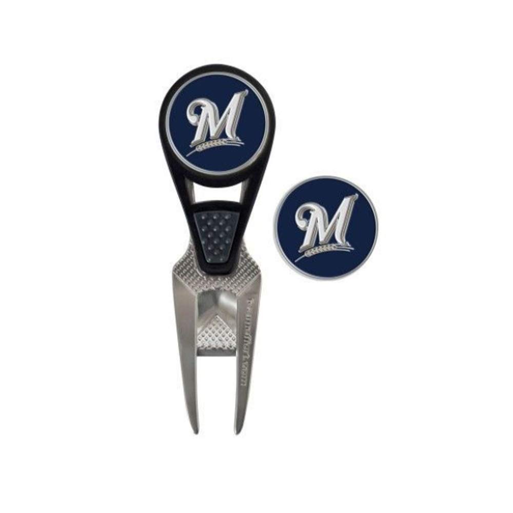 Team Effort Milwaukee Brewers CVX Ball Mark Repair Tool & 2 Ball Markers