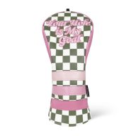 Craftsman Golf Plaid with Pink Patch Accent Diver — Green, view 1 of 10