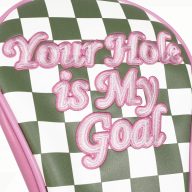 Craftsman Golf Plaid with Pink Patch Accent Diver — Green, view 3 of 10