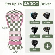 Craftsman Golf Plaid with Pink Patch Accent Diver — Green, view 4 of 10