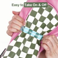 Craftsman Golf Plaid with Pink Patch Accent Diver — Green, view 5 of 10