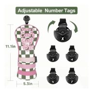 Craftsman Golf Plaid with Pink Patch Accent Diver — Green, view 10 of 10