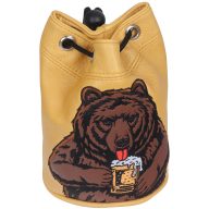 Craftsman Golf Dark Yellow Brown Bear Cylinder Valuables Pouch, view 3 of 7