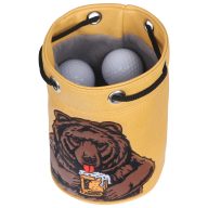Craftsman Golf Dark Yellow Brown Bear Cylinder Valuables Pouch, view 4 of 7