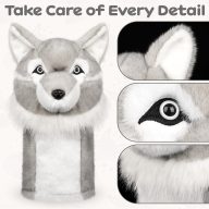 Craftsman Golf Wolf Head Animal — Grey, view 2 of 6