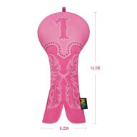 Craftsman Golf Cowboy Boots Hollow Embroidered — Pink, view 4 of 5