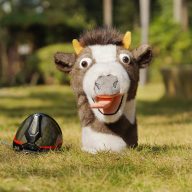 Craftsman Golf Tongue Cow Animal — White/Brown, view 3 of 4