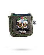 Pins and Aces Mustache Sugar Skull — Green Camo, view 1 of 10