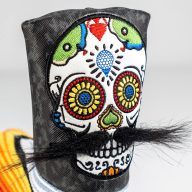 Pins and Aces Mustache Sugar Skull — Gray Camo, view 9 of 18
