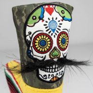 Pins and Aces Mustache Sugar Skull — Green Camo, view 37 of 54