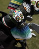 Pins and Aces Mustache Sugar Skull — Green Camo, view 7 of 19