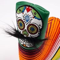 Pins and Aces Mustache Sugar Skull — Green, view 2 of 12