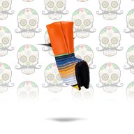 Pins and Aces Mustache Sugar Skull — Orange, view 5 of 6