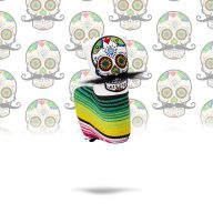Pins and Aces Mustache Sugar Skull — White, view 4 of 12