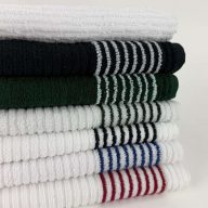 Sunfish Premium Caddy Towel — White with red stripes, view 2 of 9