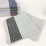 Sunfish Premium Caddy Towel — White with red stripes, view 7 of 9