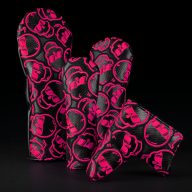 Swag Golf Carbon Fiber & Neon Pink Stacked Skulls, view 1 of 2