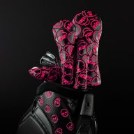 Swag Golf Carbon Fiber & Neon Pink Stacked Skulls, view 2 of 2