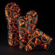 Swag Golf Carbon Fiber & Neon Orange Stacked Skulls, view 1 of 2