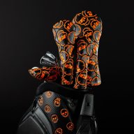 Swag Golf Carbon Fiber & Neon Orange Stacked Skulls, view 2 of 2
